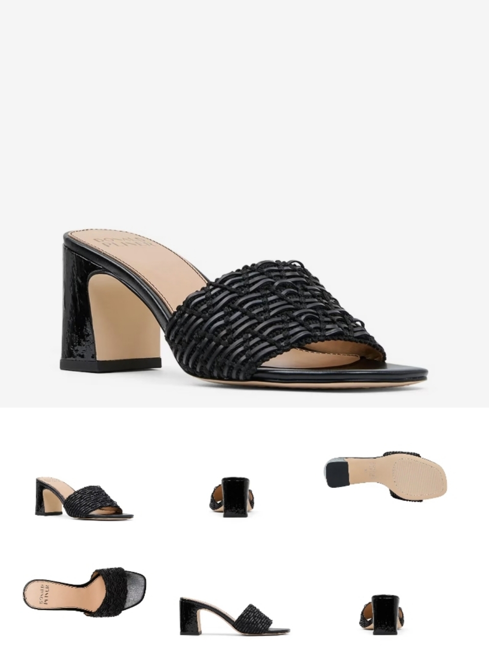 Donald Pliner  Danila Woven Silhouette Covered Block Heel Sandal Size 9.5 NWT